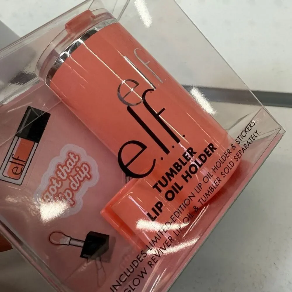 Stanley x E.L.F. Collab‎ Tumbler Lip Oil Holder Coral Fixation Elf NEW!